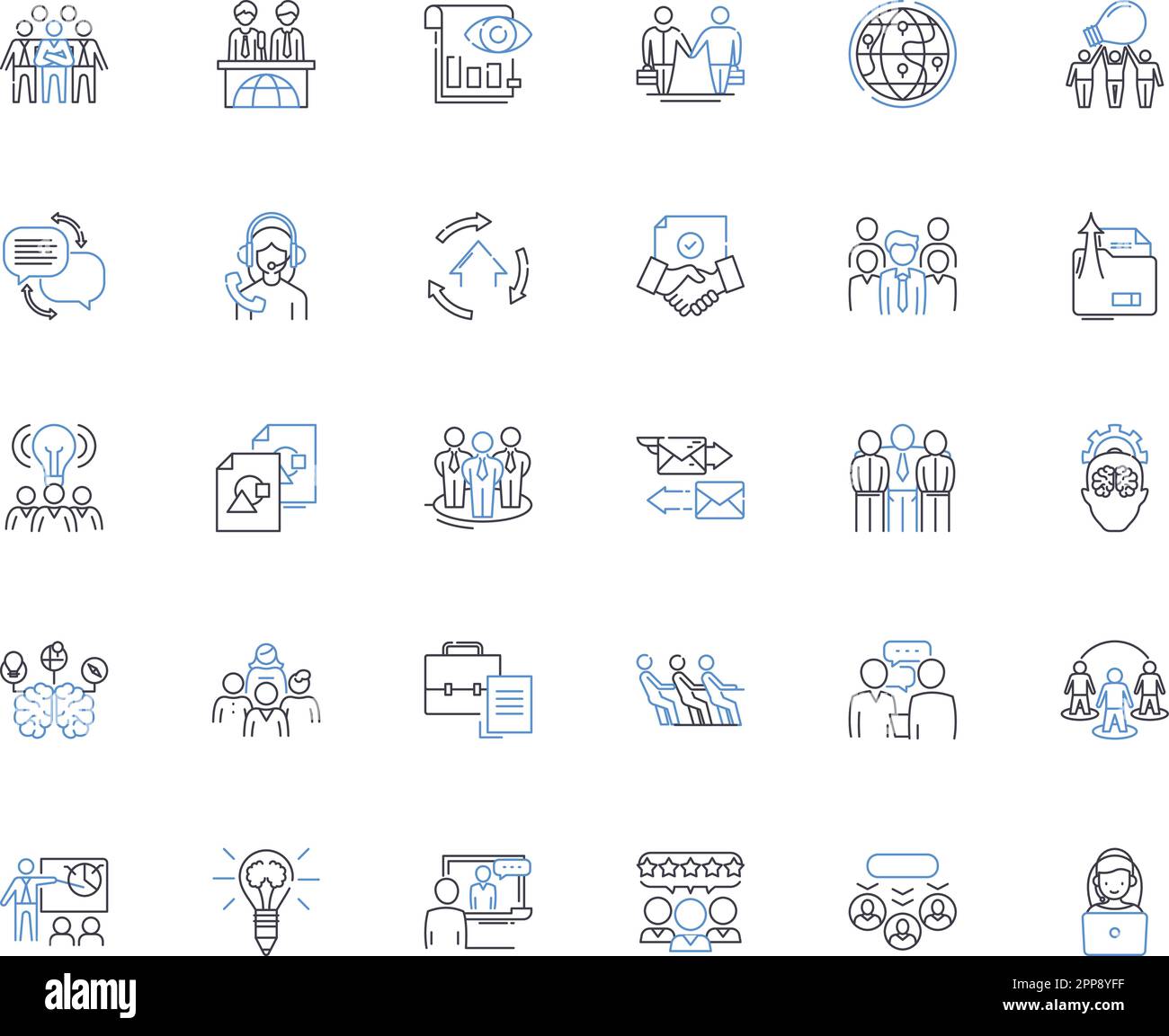 Senior Manager Line Icons Collection Leadership Visionary Strategic Empathetic Communicator