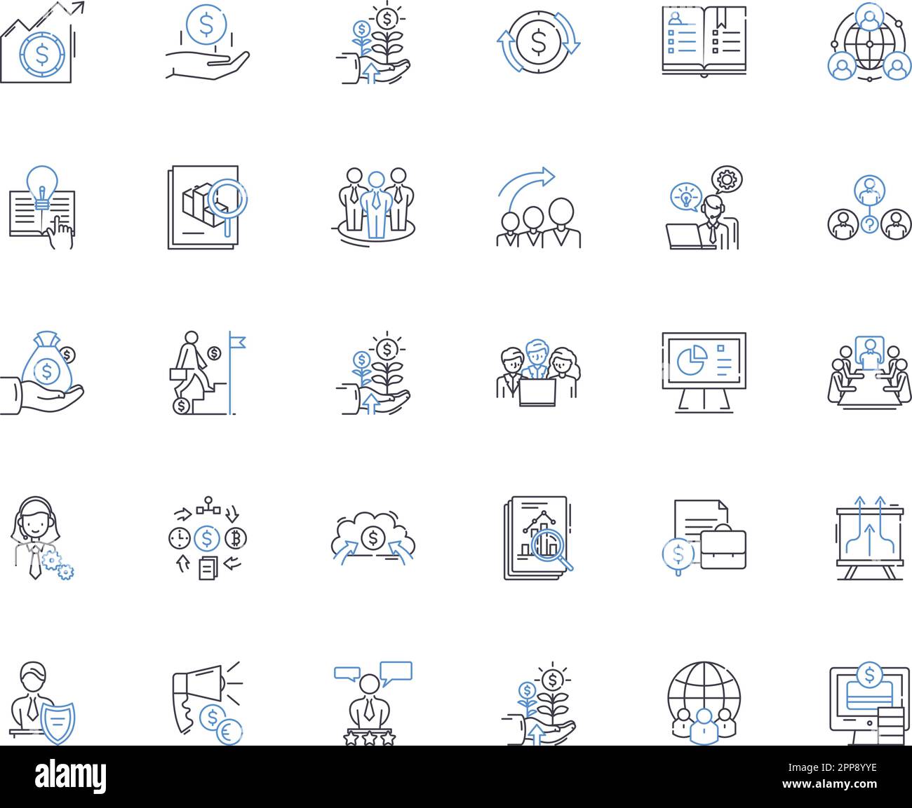 Cash line icons collection. Currency, My, Finance, Wealth, Capital, Assets, Credit vector and linear illustration. Debt,Investment,Income outline Stock Vector