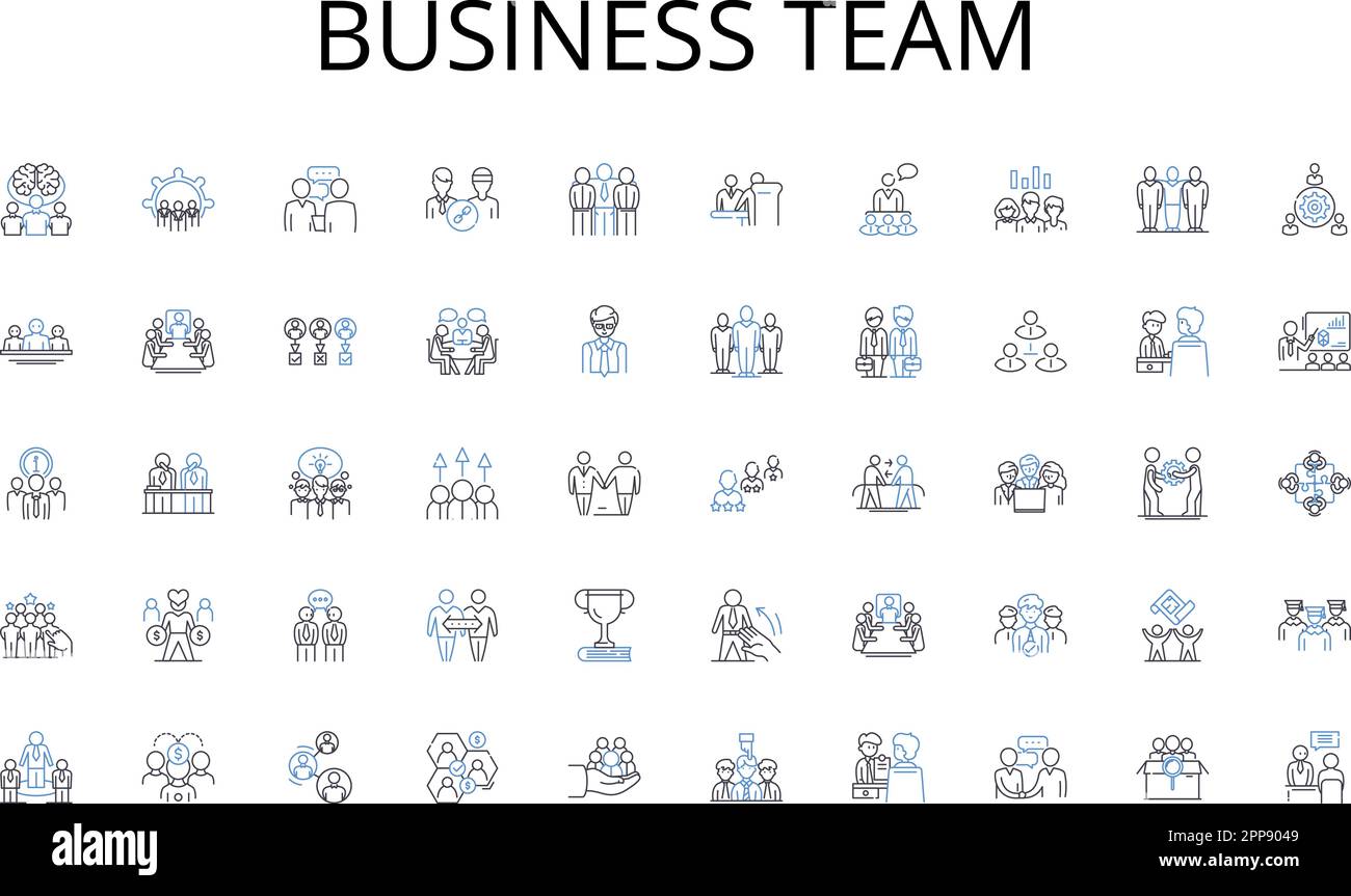 Business team line icons collection. Strategy, Storytelling, Viral ...