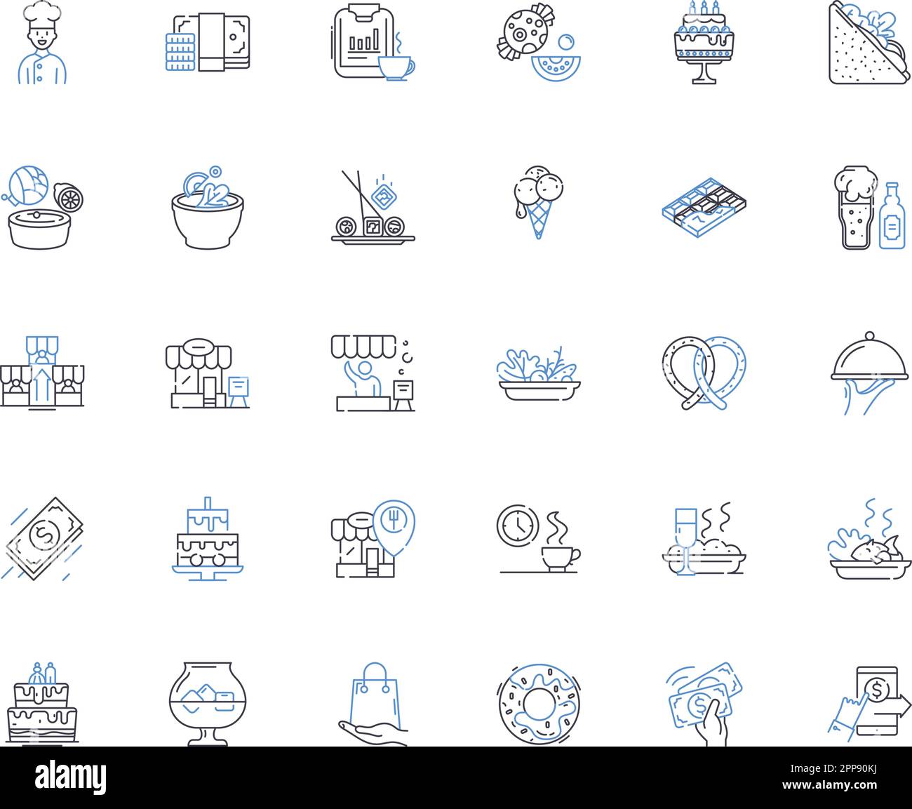 Diner line icons collection. Homestyle, Classic, Comfort, Greasy, All ...