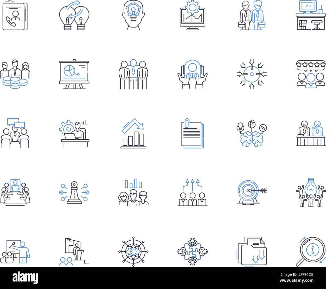 Staff worker line icons collection. Dedication, Reliability, Punctuality, Professionalism, Efficiency, Responsibility, Loyalty vector and linear Stock Vector
