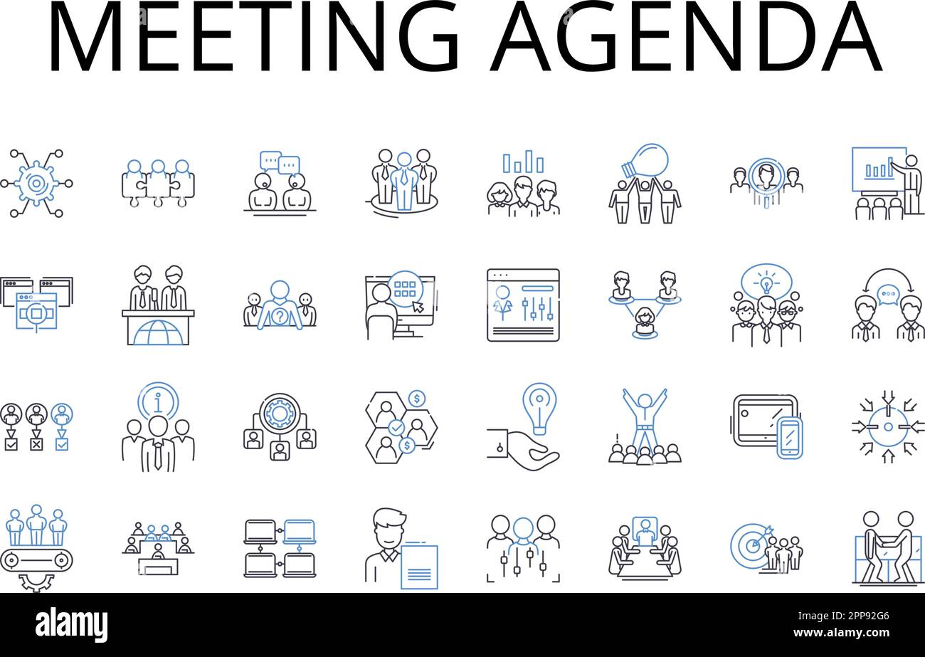 meeting-agenda-line-icons-collection-job-interview-travel-itinerary