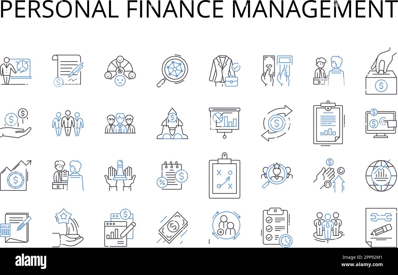 Personal Finance Management Line Icons Collection. Financial Planning ...