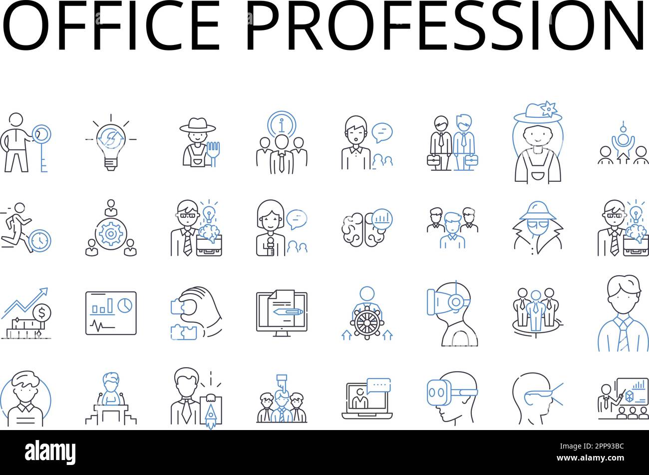 Office profession line icons collection. Job, Career, Occupation, Work