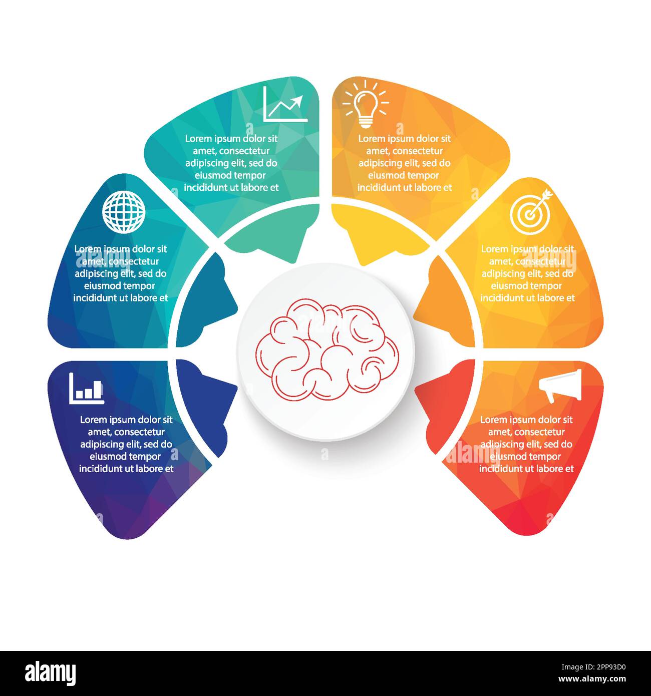 Vector illustration infographics 6 options. Template for brochure ...