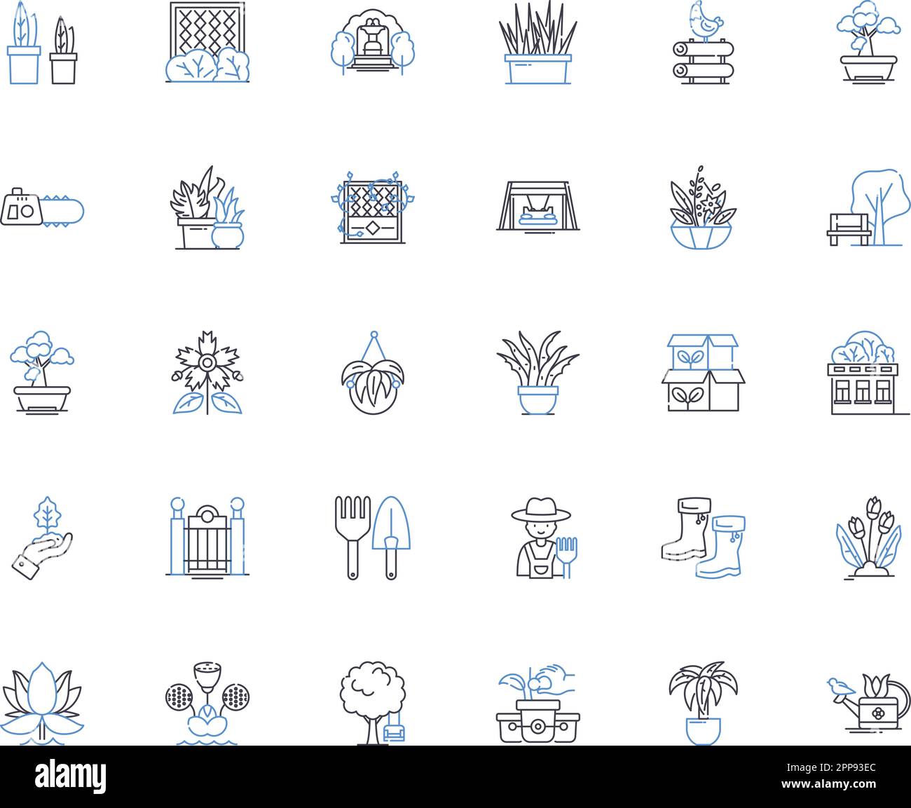 Zen Garden & Tranquility line icons collection. Serenity, Simplicity, Harmony, Balance, Contemplation, Tranquility, Peacefulness vector and linear Stock Vector