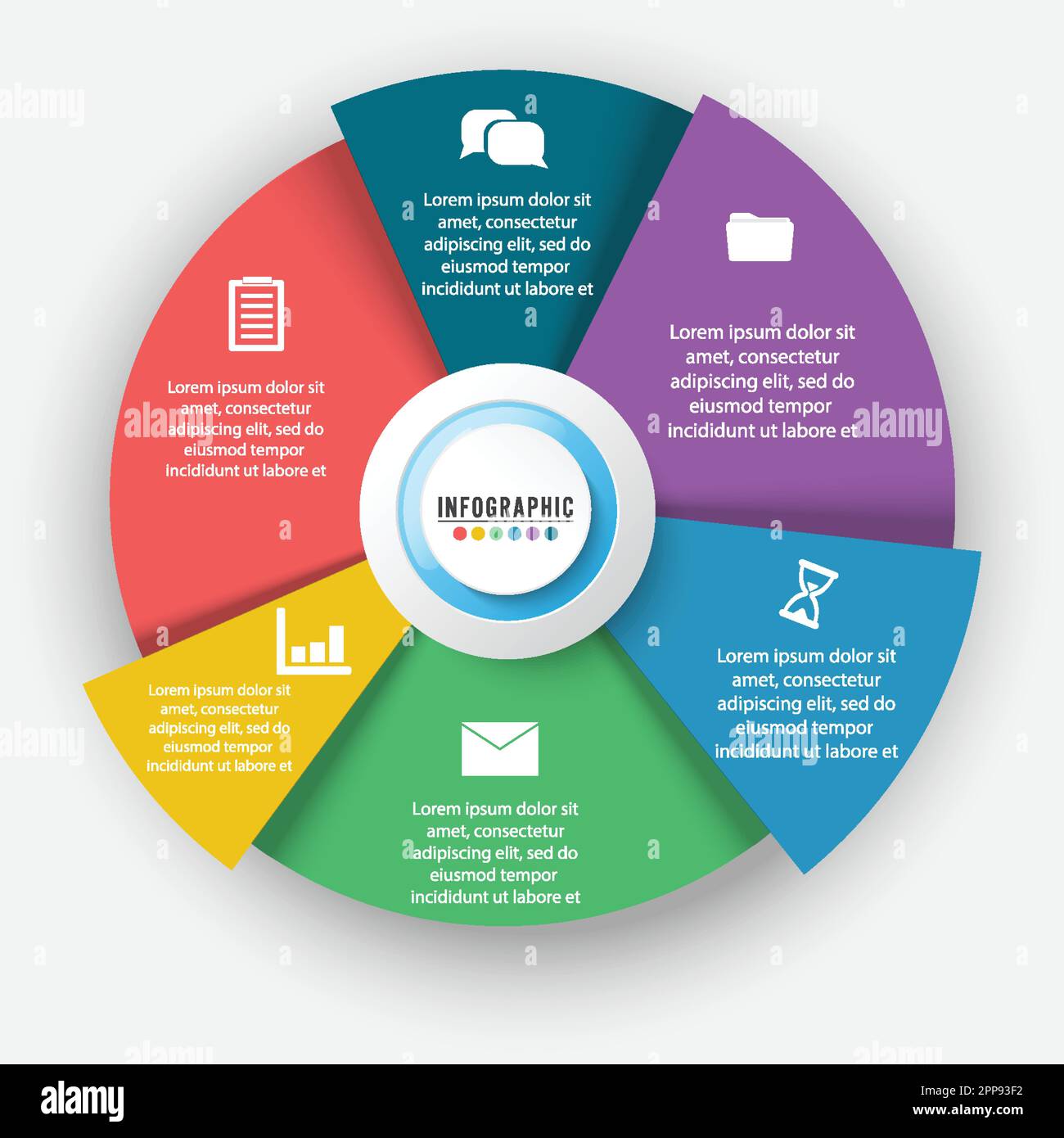 Vector illustration infographics 6 options. Template for brochure ...