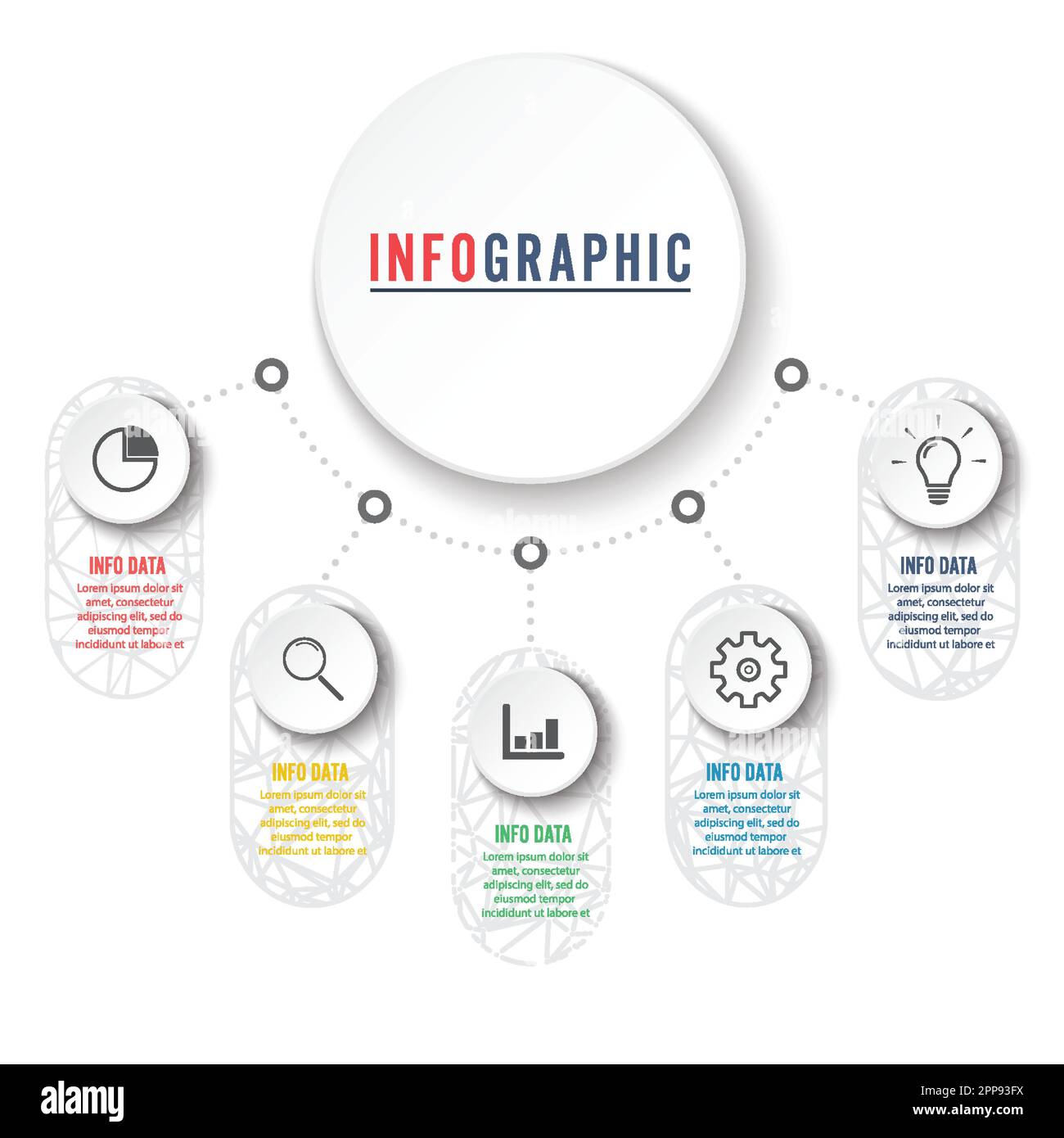 Vector illustration infographics 6 options. Template for brochure ...