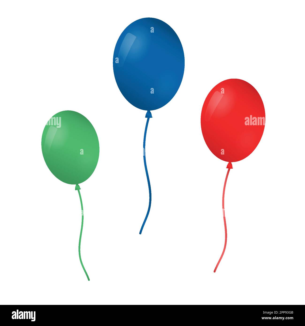 Colorful realistic helium balloons isolated on white background Stock ...