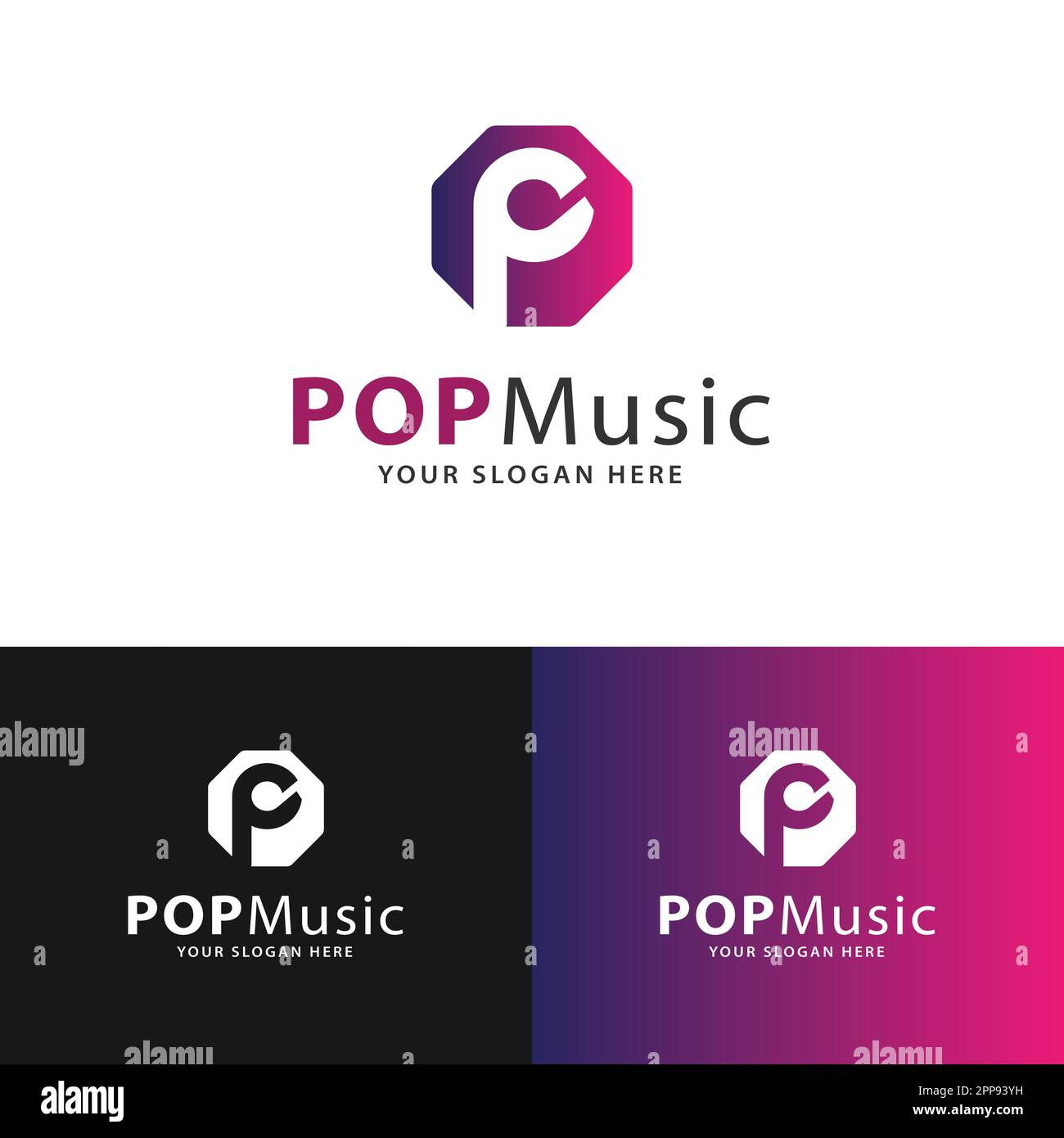 P letter logo, Popmusic logo Stock Vector