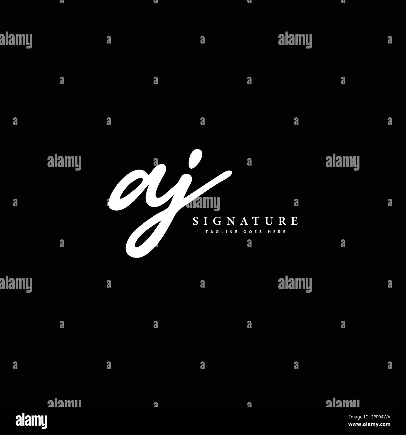 A, J, AJ Initial letter handwritten and signature vector image logo Stock Vector