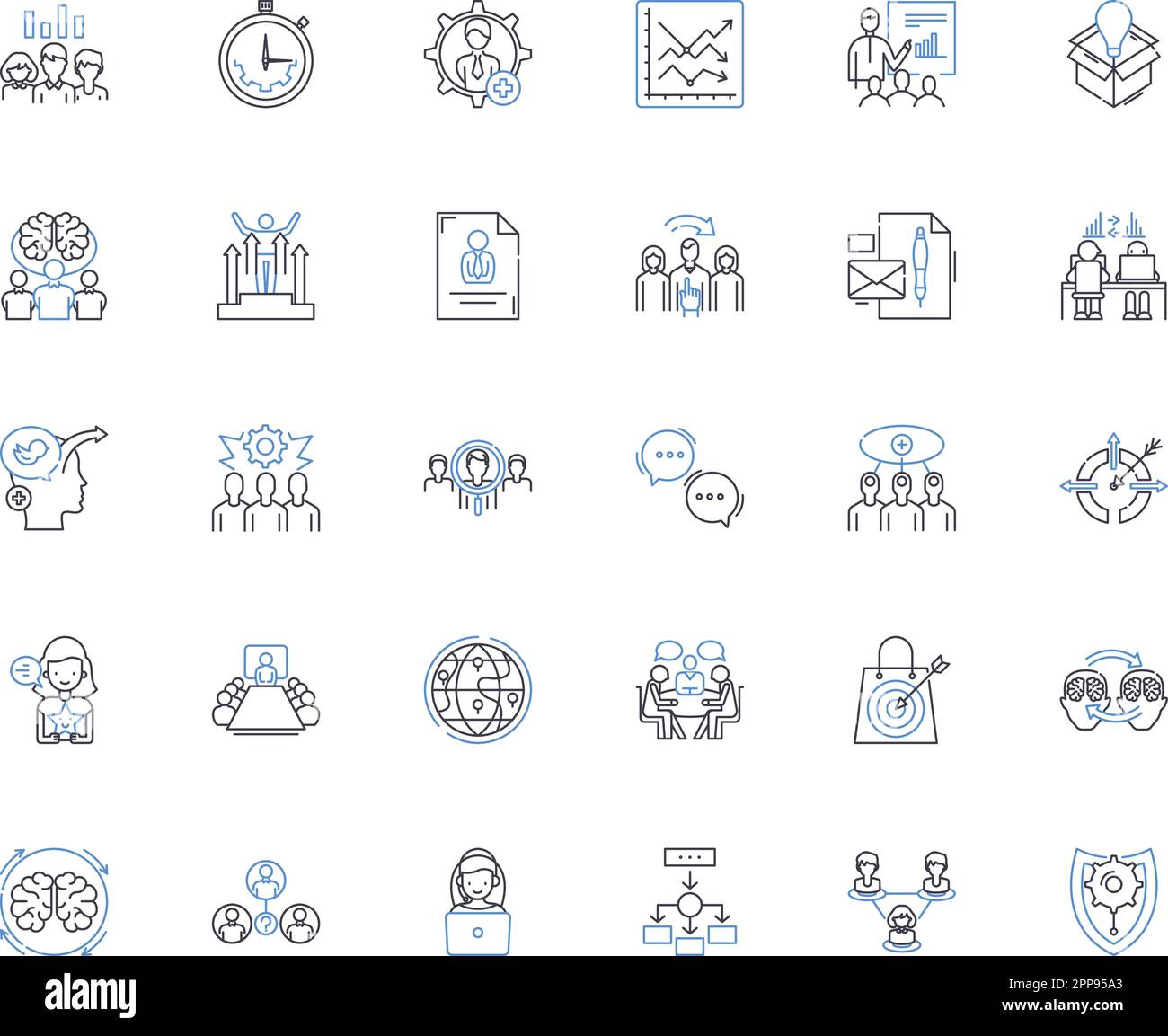 Control line icons collection. Authority, Supervision, Direction ...