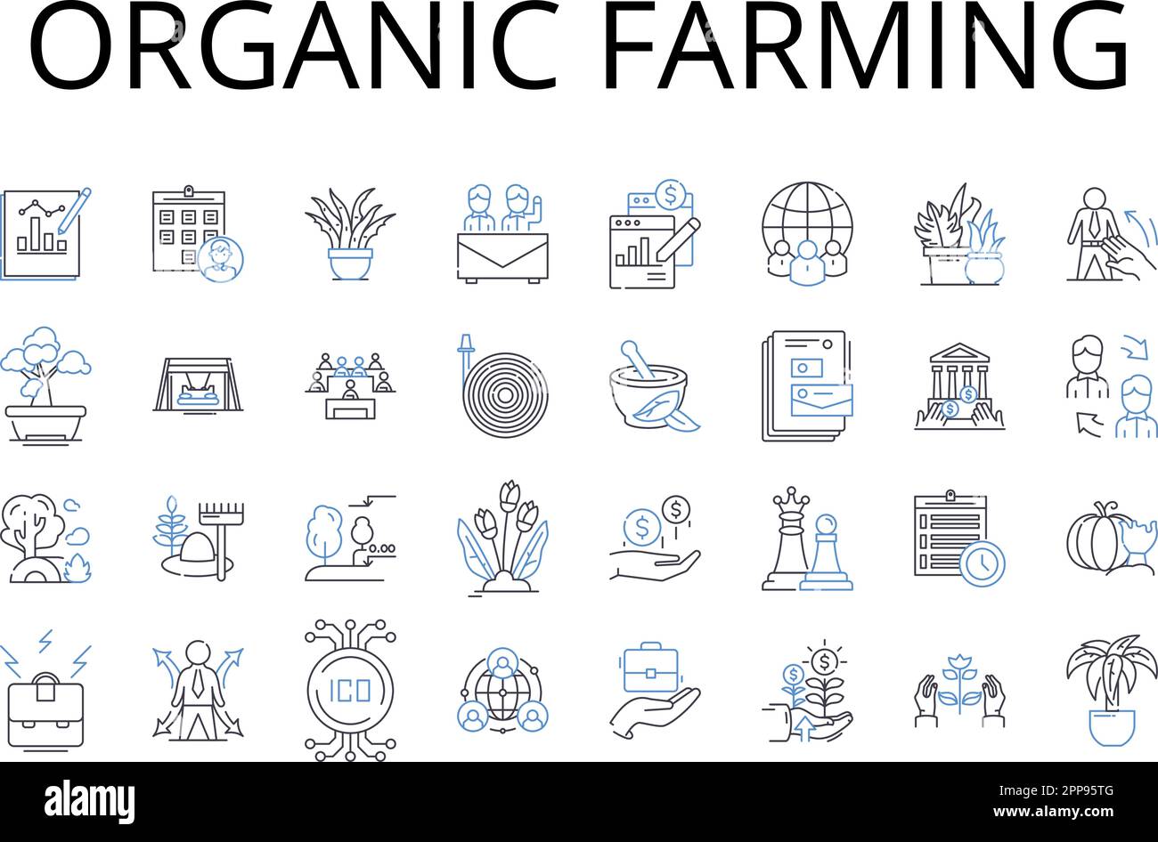 Organic farming line icons collection. Renewable Energy, Sustainable ...