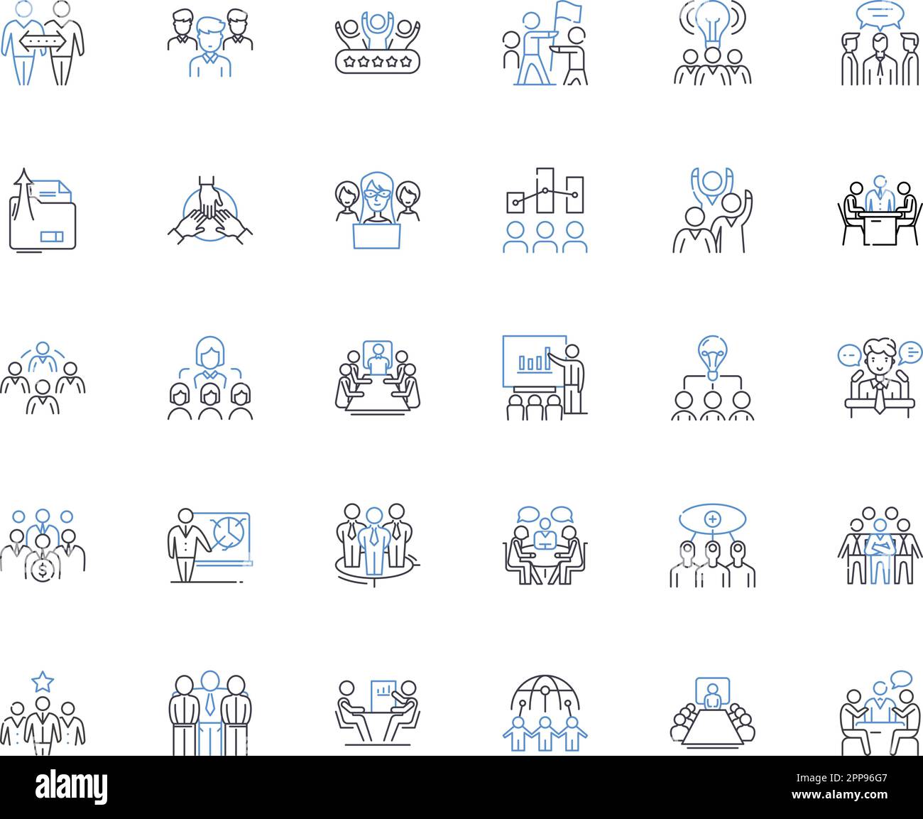 Business conference line icons collection. Nerking, Collaboration ...