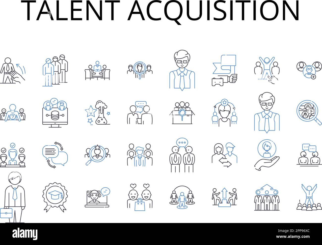 Talent Acquisition Line Icons Collection. Performance Management ...