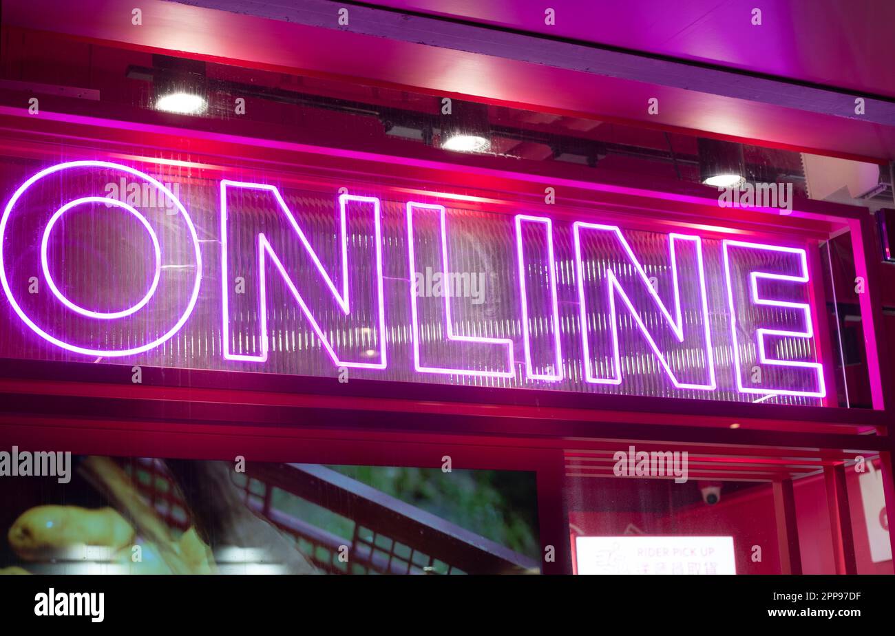 Neon signs, Hong Kong, China Stock Photo Alamy