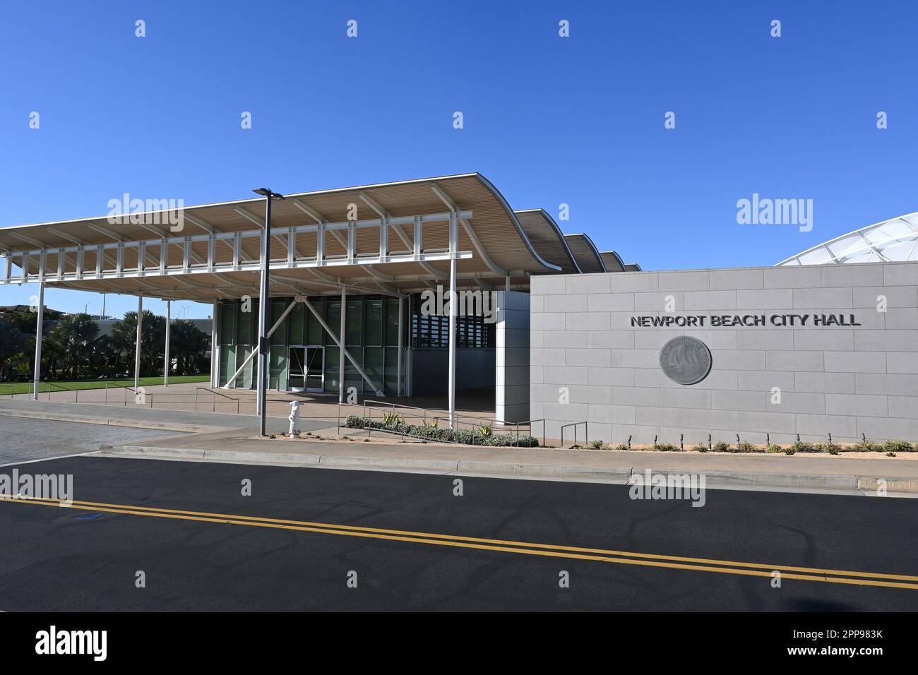 NEWPORT BEACH, CALIFORNIA - 22 APR 2023: Newport City Hall on Civic Center Drive. Stock Photo
