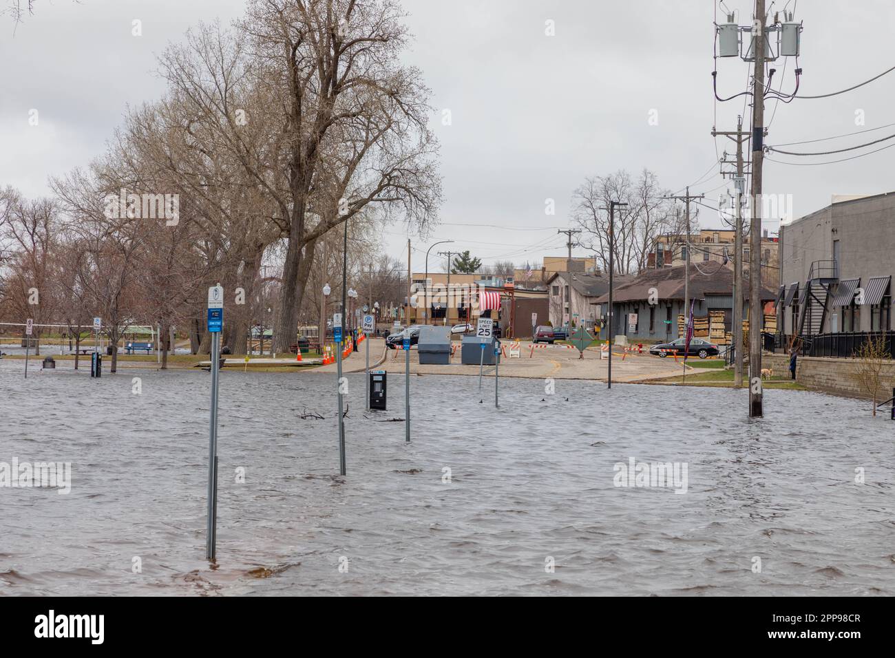 Spring Flooding of the Saint Croix River in Hudson Wisconsin April 2023