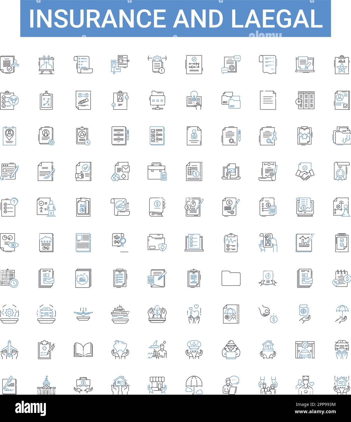 Insurance and laegal outline icons collection. Insurance, Legal