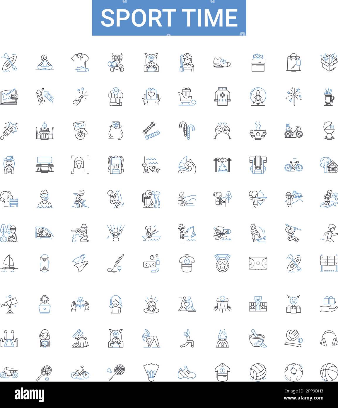 Sport time outline icons collection. Sports, Time, Athletics