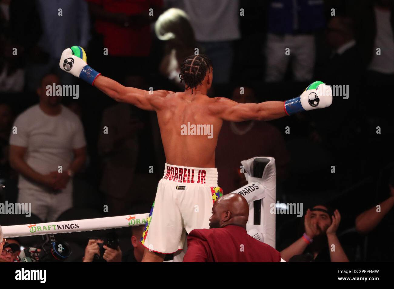 LAS VEGAS, NEVADA April 22 David Morrell Jr. celebrates his victory