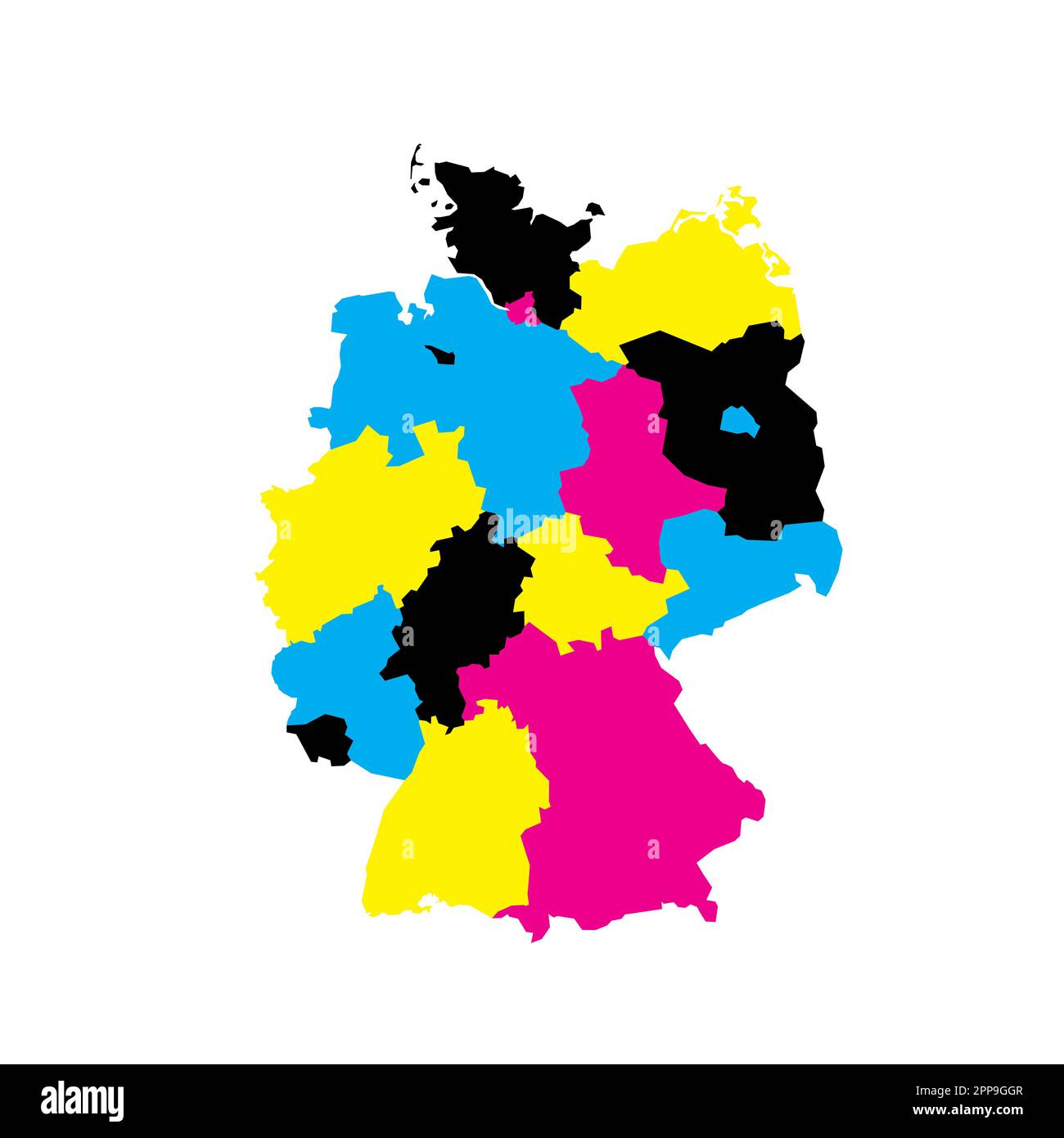 Germany Political Map Of Administrative Divisions Federal States Blank Vector Map In Cmyk 7317