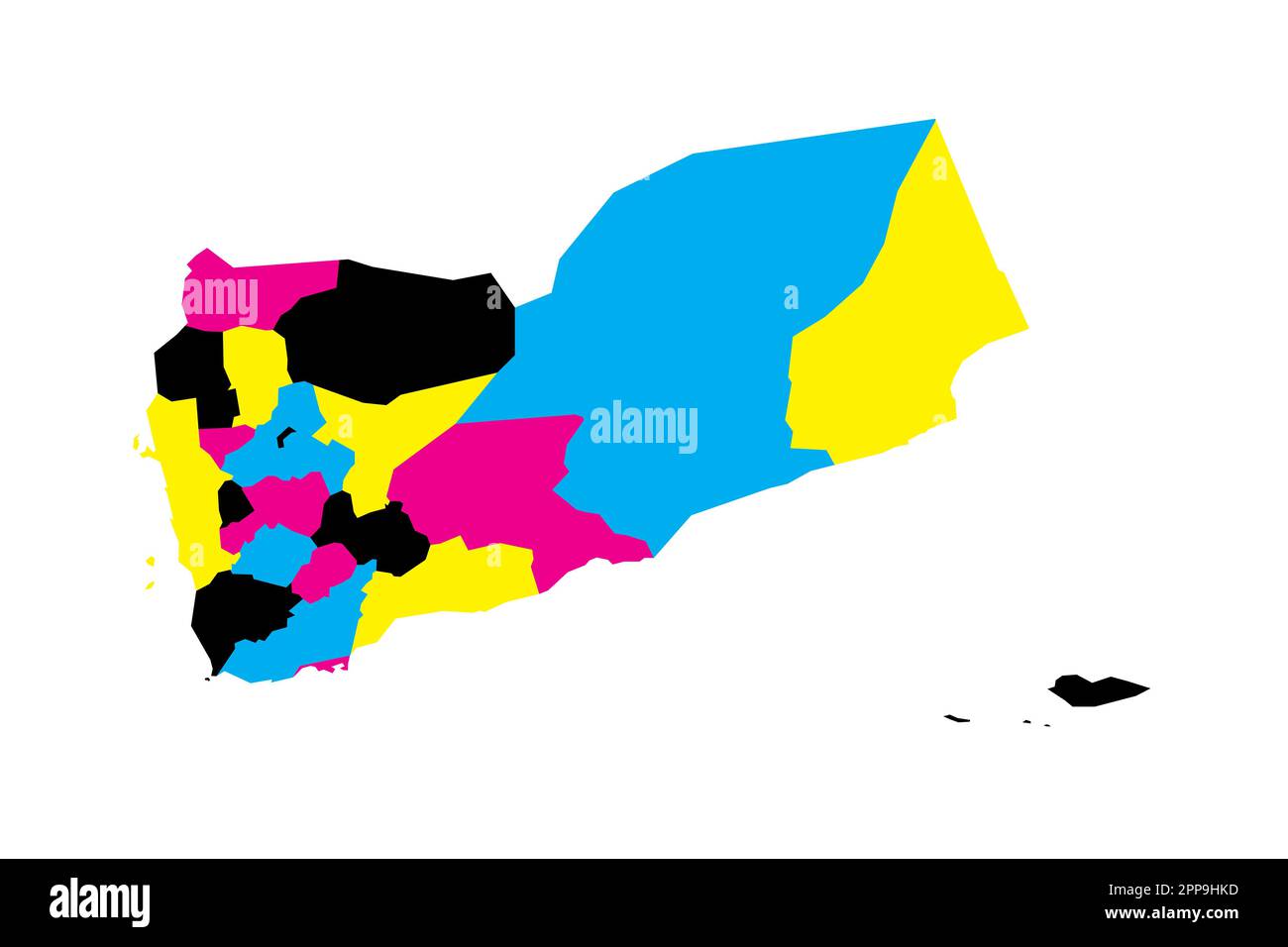 Yemen political map of administrative divisions - governorates and ...