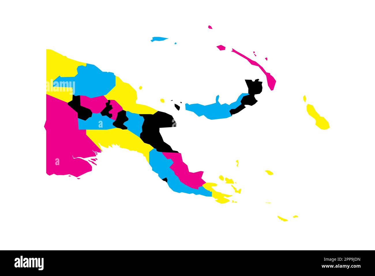 Papua New Guinea political map of administrative divisions - provinces ...