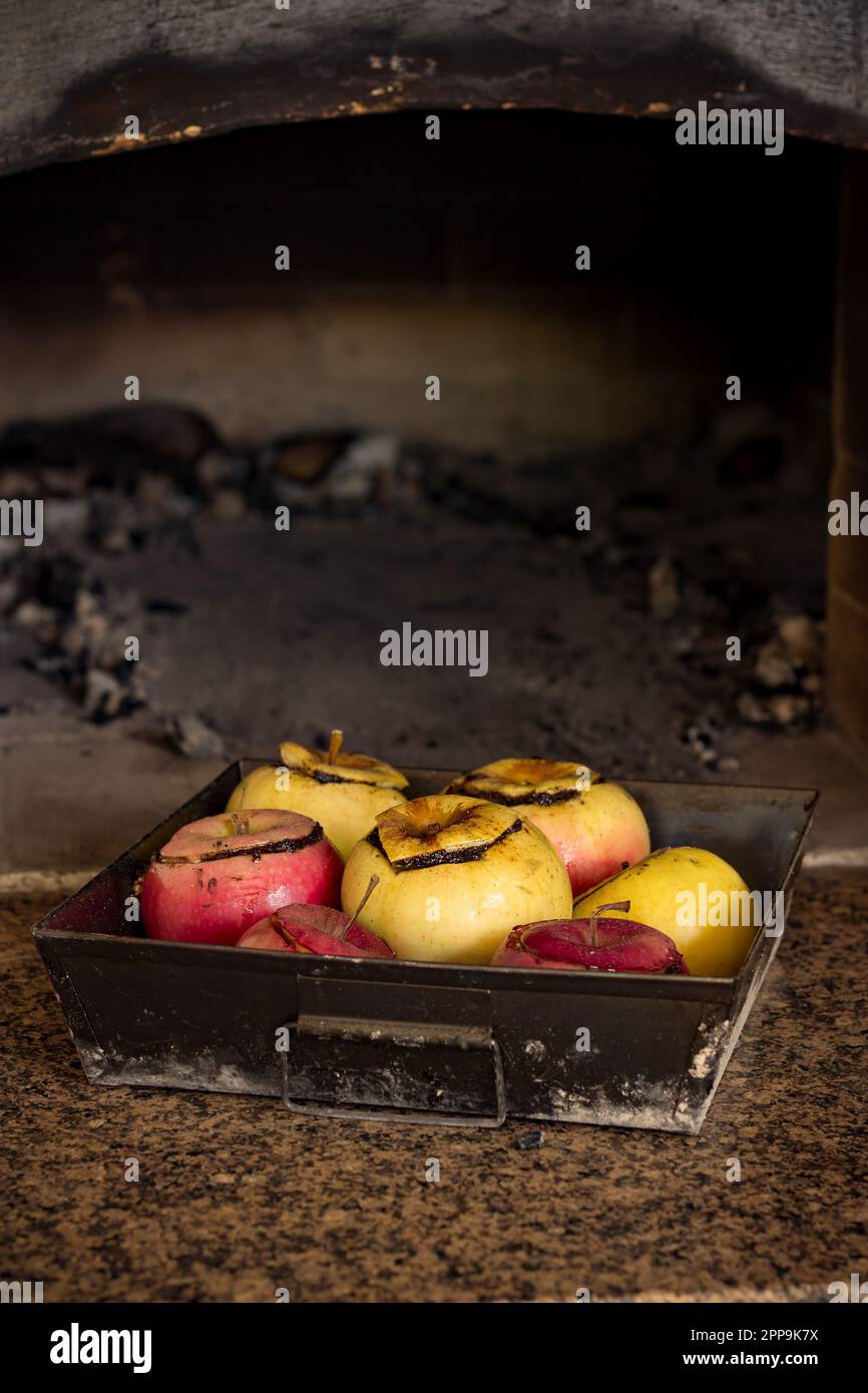 Baked apples. Homemade Recipes Stock Photo