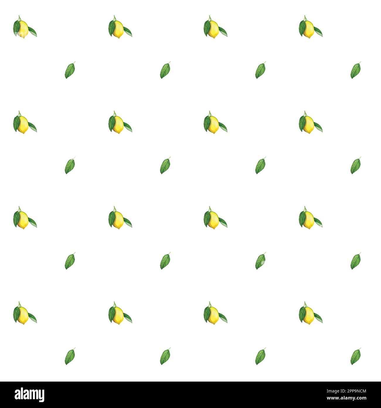 Watercolor seamless pattern with lemons for packaging and postcards. Stock Vector