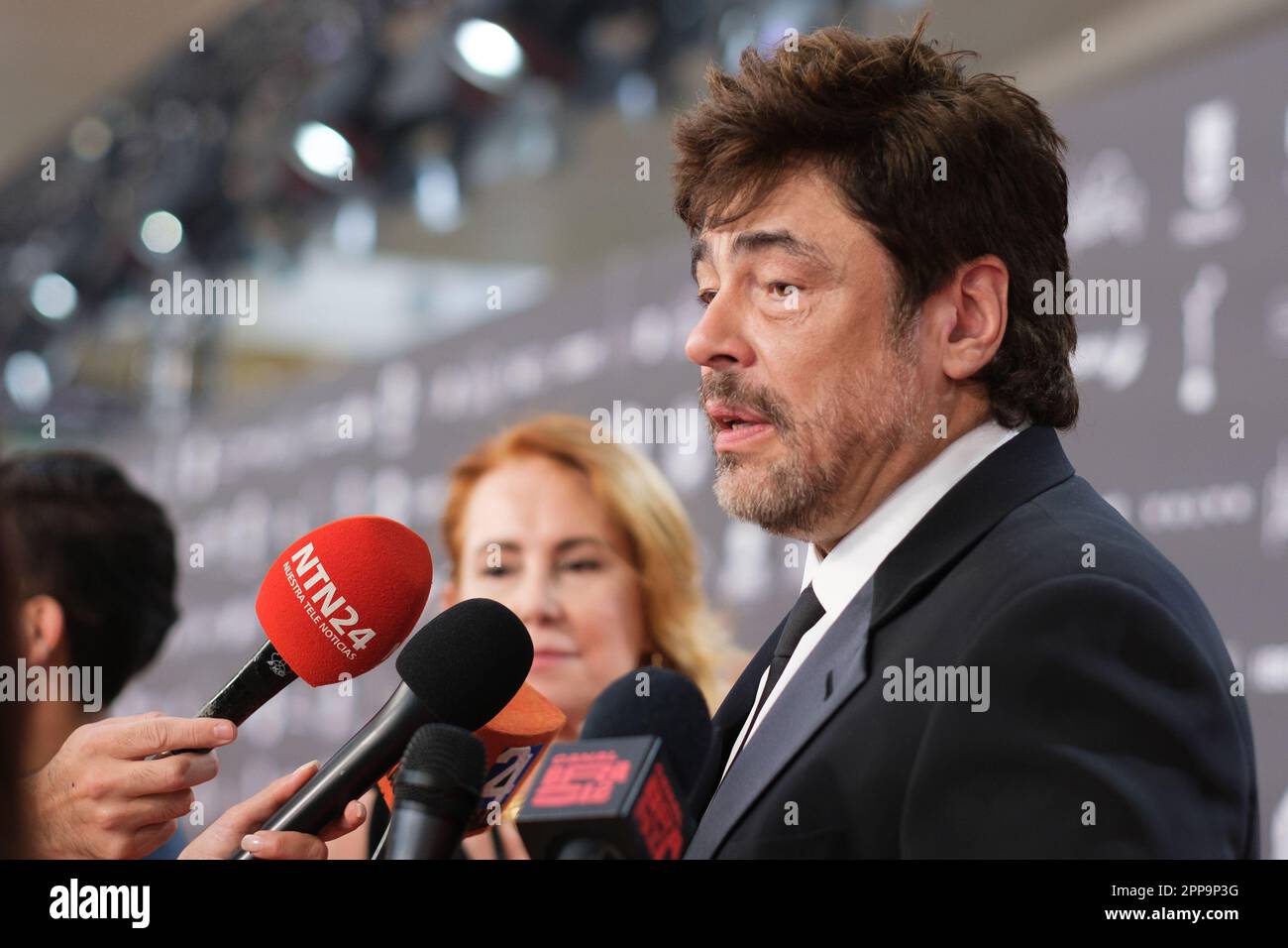 Madrid, Spain. 22nd Apr, 2023. US actor Benicio del Toro during the Platino Awards ceremony for Ibero-American Cinema 2023 at the Palacio Municipal de Congresos-IFEMA on April 22, 2023 in Madrid, Spain. (Photo by Oscar Gonzalez/NurPhoto) Credit: NurPhoto SRL/Alamy Live News Stock Photo
