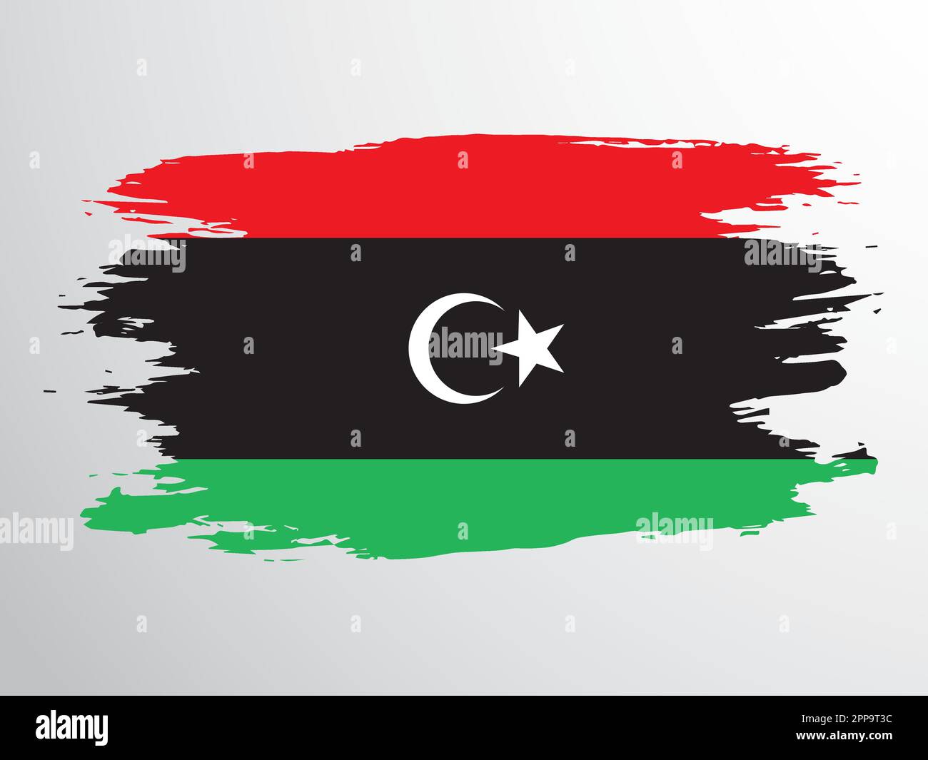 Vector flag of Libya painted with a brush Stock Vector