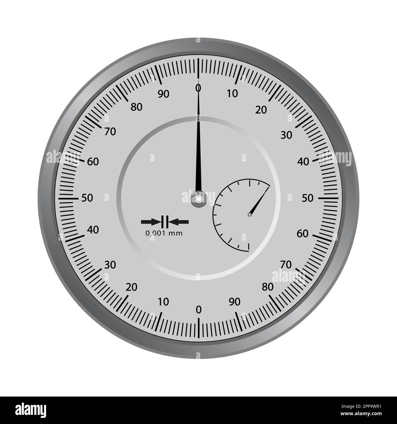 A precision dial indicator used for surface measurement, cylinder
