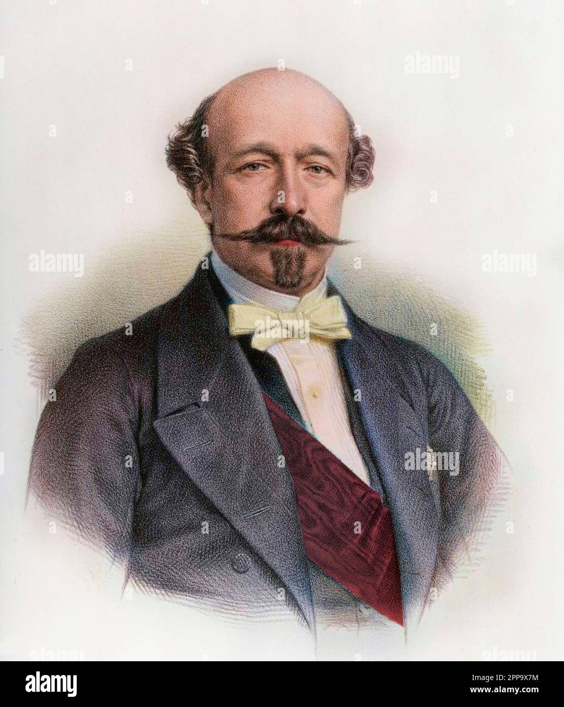 Portrait du Duc de Morny ( 1811-1865 ) homme politique francais - Charles Auguste Louis Joseph Demorny, dit comte de Morny, devenu duc de Morny Stock Photo