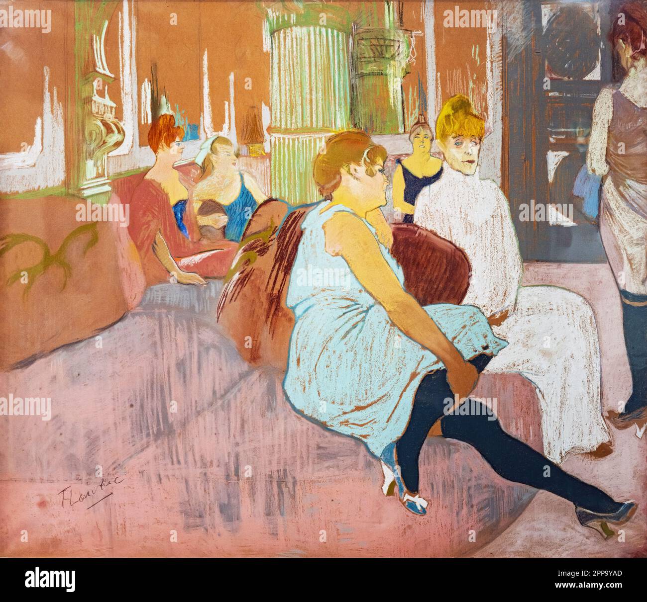 Henri de Toulouse-Lautrec - In The Salon of Rue des Moulins - 1894 Stock Photo