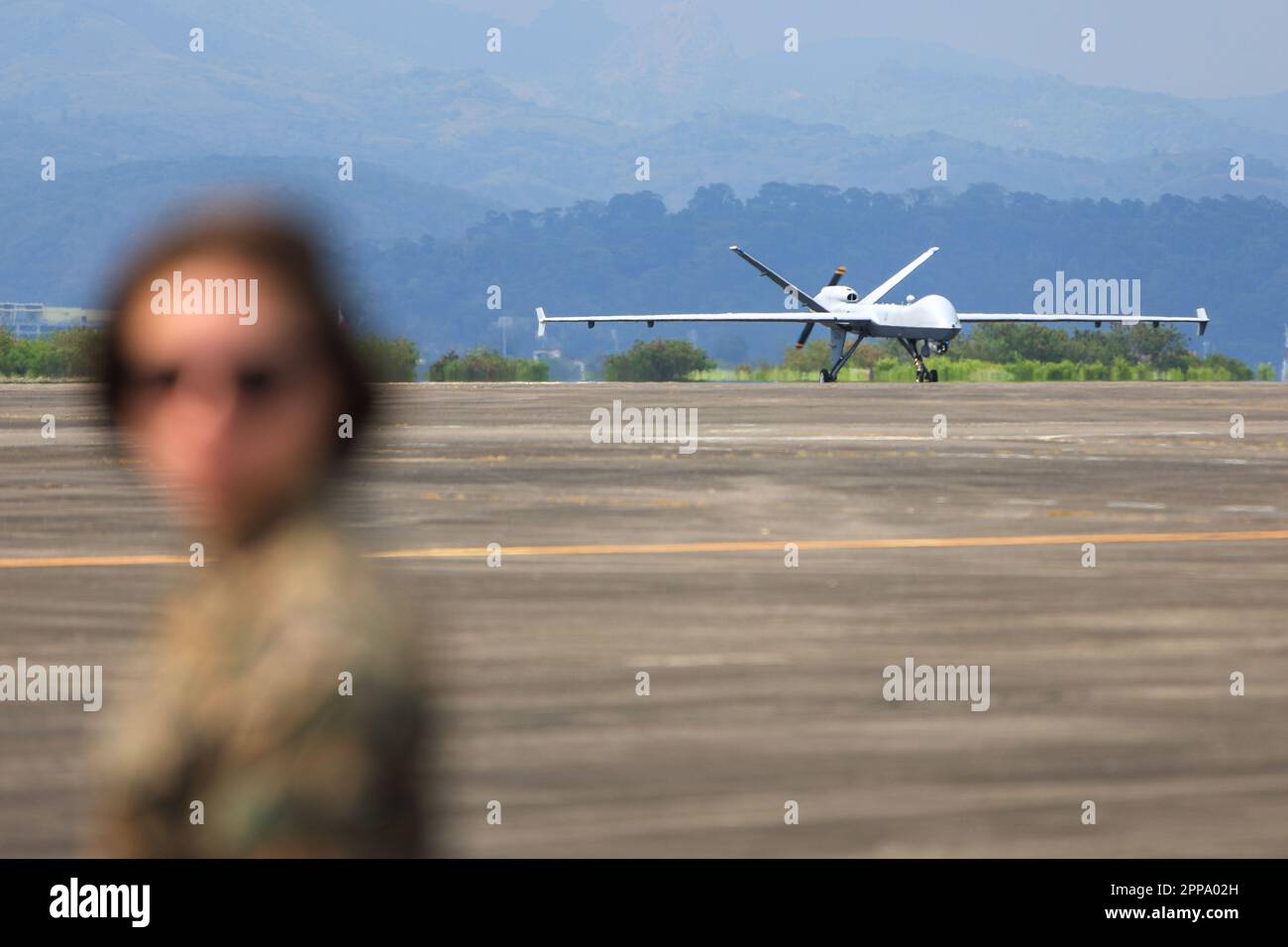 Subic Bay, Bataan, The Philippines. 23rd Apr, 2023. A US soldier stands