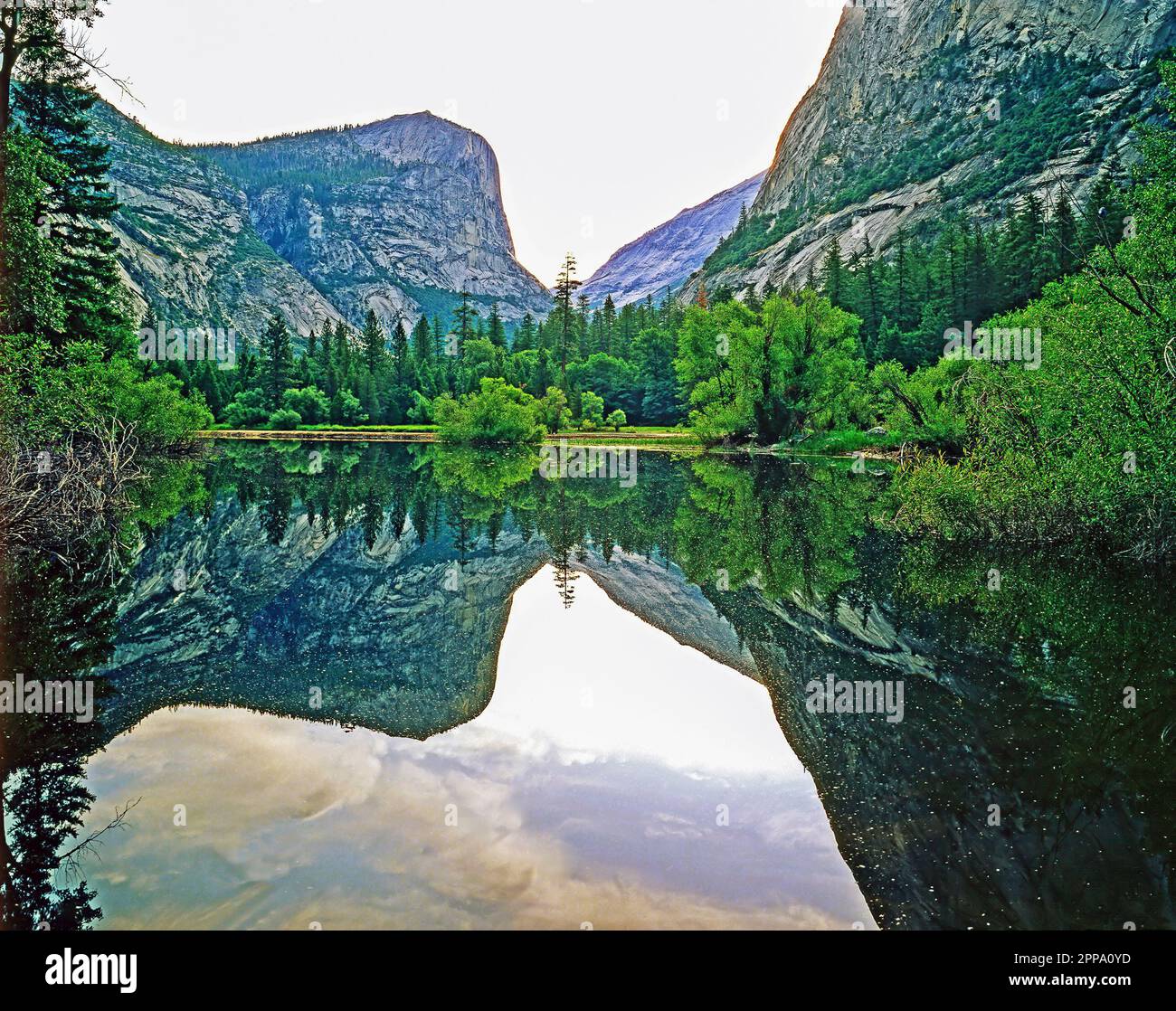 Mirror Lake at sunrise in Yosemite National Park, California Stock ...