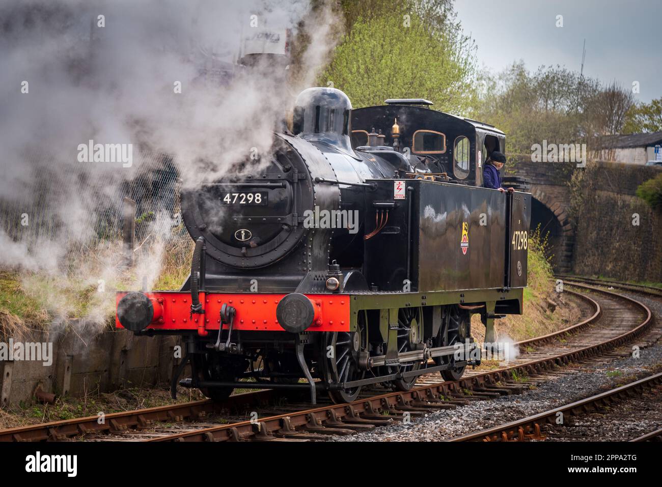 A London, Midland and Scottish Railway (LMS) Fowler 3F 0-6-0T tank engine known as a Jinty pictured on the East Lancashire Railway at Heywood Stock Photo
