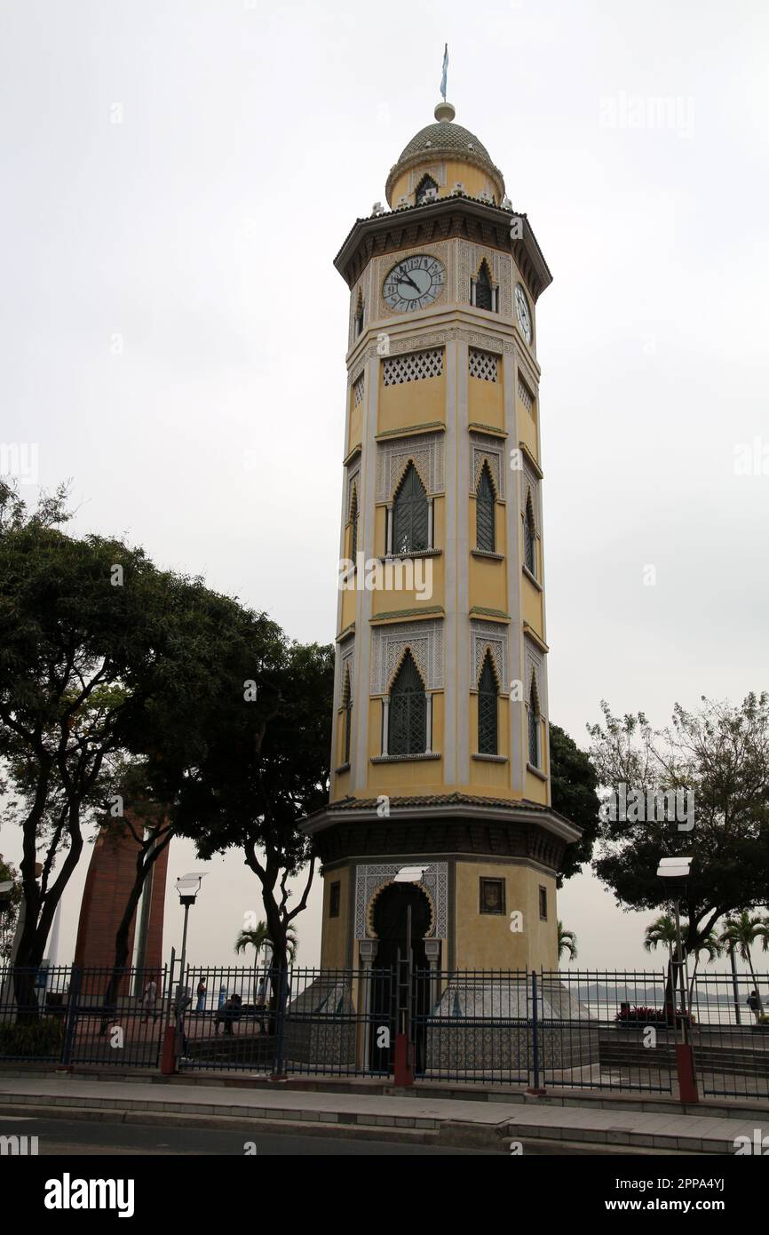 PseudoMoorish clock tower on the MalecónGuayaquil, Ecuador Stock