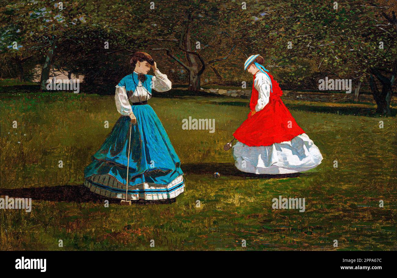 A Game of Croquet by Winslow Homer. Original from Yale University Art