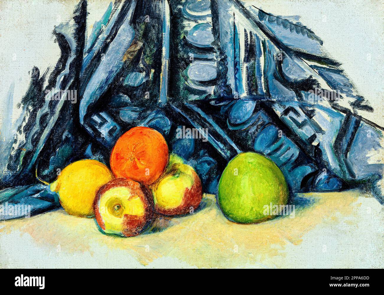 Apples and Cloth by Paul Cezanne. Original from Original from Barnes Foundation. Stock Photo