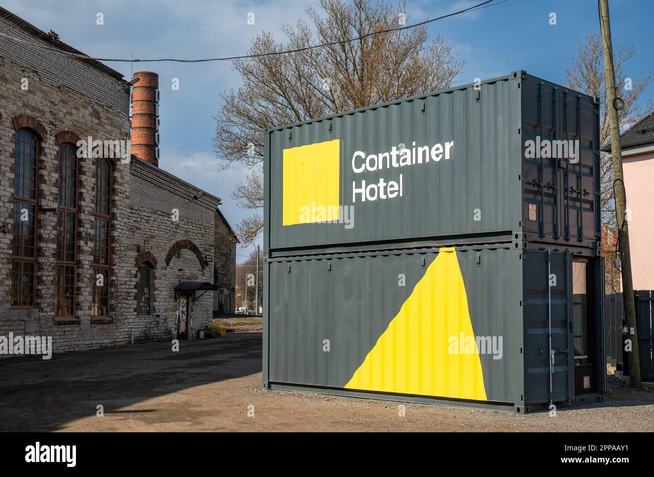 Hektor Container Hotel at Depoo in Tallinn, Estonia Stock Photo