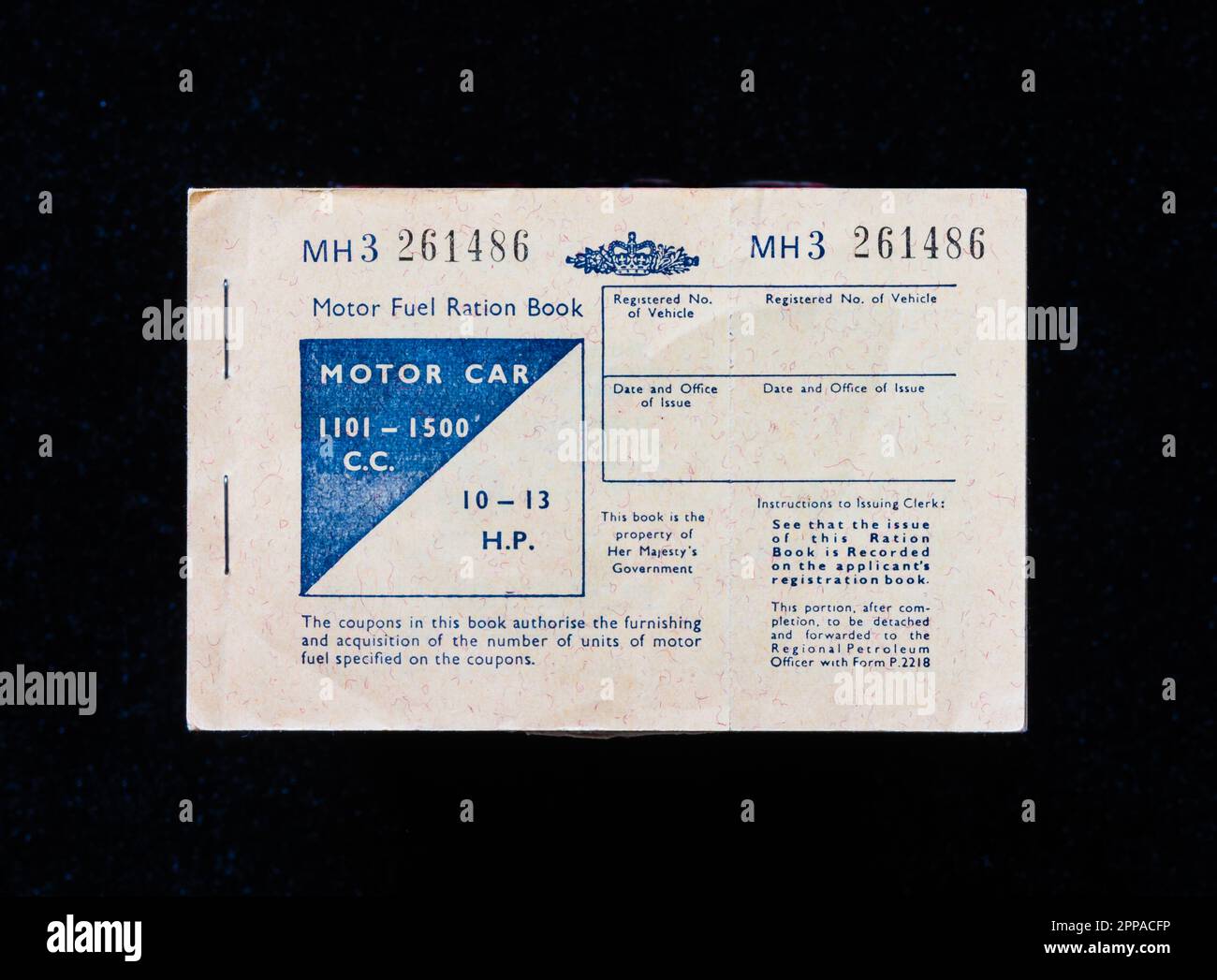 Fuel Ration Book Stock Photo Alamy