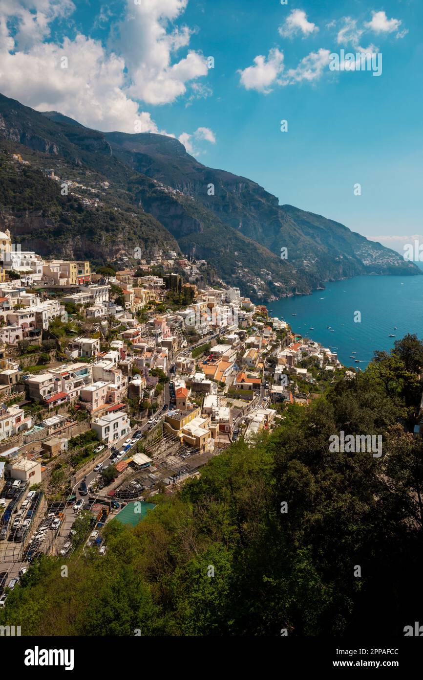 Positano town and Amalfi Coast in Italy Stock Photo - Alamy