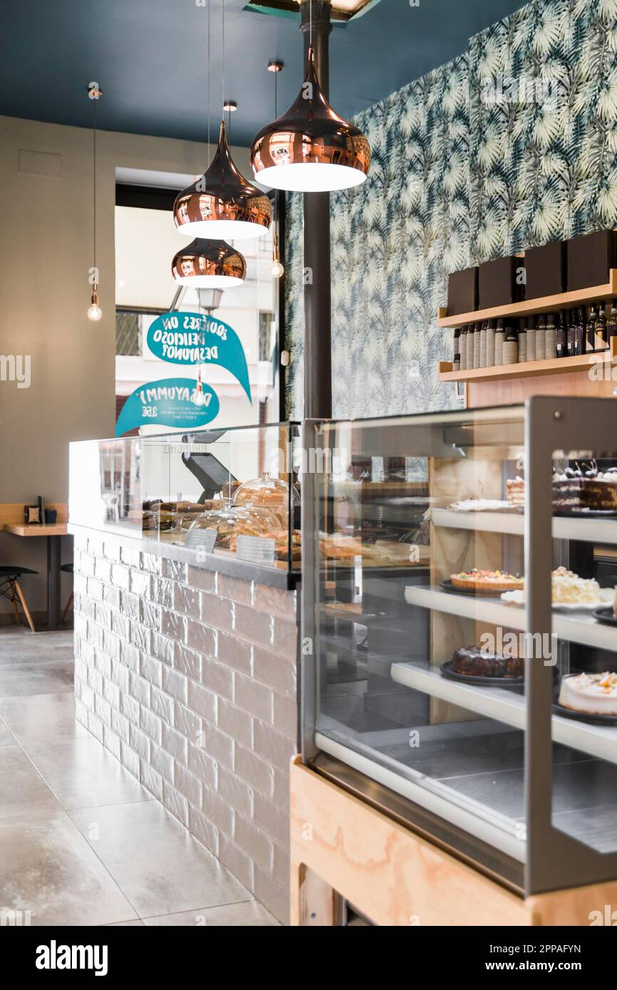 Interior bakery with lighting equipments Stock Photo Alamy