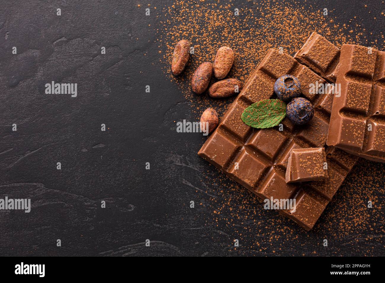 Chocolate covered cocoa powder Stock Photo Alamy