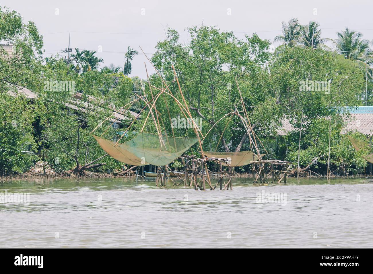 Fishing nets is a tool for catching fish, shrimp. Is a mesh bag used to