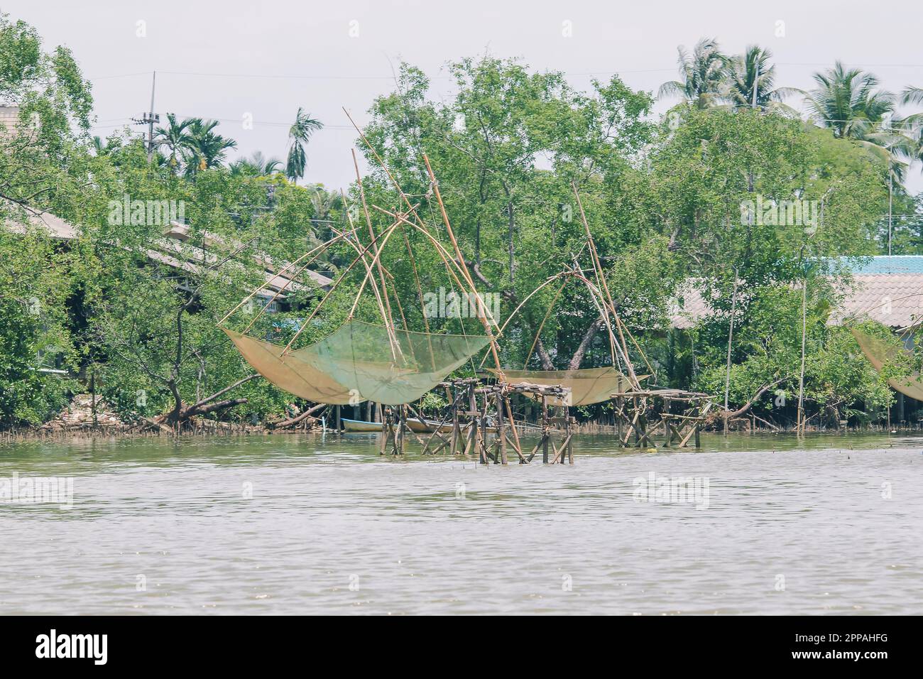 Fishing nets is a tool for catching fish, shrimp. Is a mesh bag used to
