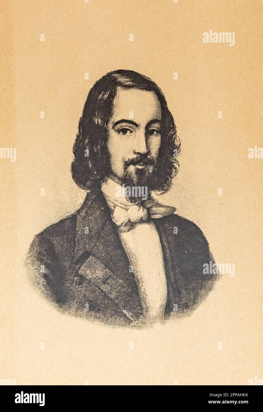 Original printed poster titled Zorrilla in her youth, from 1893