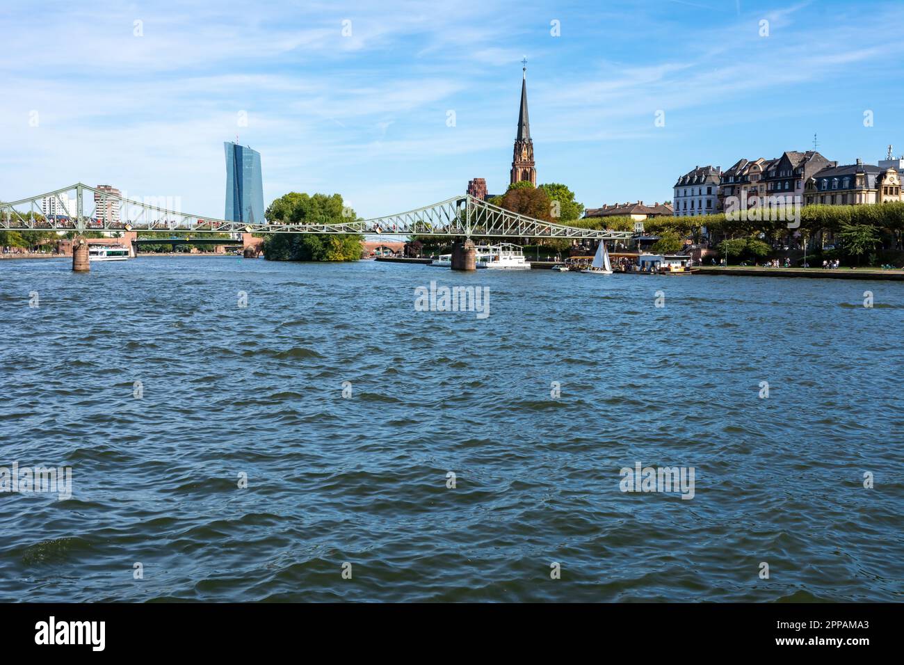 Waterfront of Main River in Frankfurt Germany Stock Photo Alamy